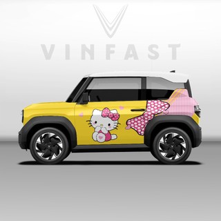 Tem dán xe VF3 - Decal dán xe VF3 MẪU HELLO KITTY . 1 bộ dán 2 bên ( mẫu VF3 - 16 )