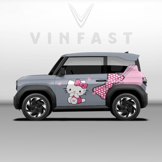 Tem dán xe VF3 - Decal dán xe VF3 MẪU HELLO KITTY . 1 bộ dán 2 bên ( mẫu VF3 - 16 )