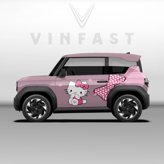 Tem dán xe VF3 - Decal dán xe VF3 MẪU HELLO KITTY . 1 bộ dán 2 bên ( mẫu VF3 - 16 )