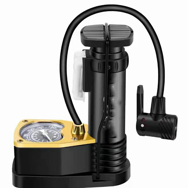 Bơm Xe Đạp Chân Đứng Foot Pump Có Đồng Hồ Đo Áp Suất Đa Năng