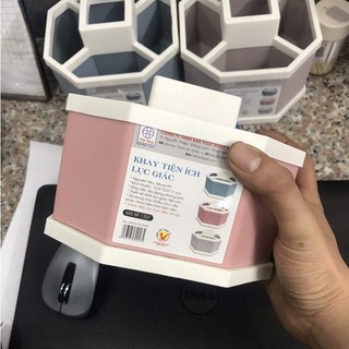 Khay Nhựa Tiện Ích Việt Nhật  5 ngăn để bàn, cắm bút, đựng đồ đa năng bền đẹp