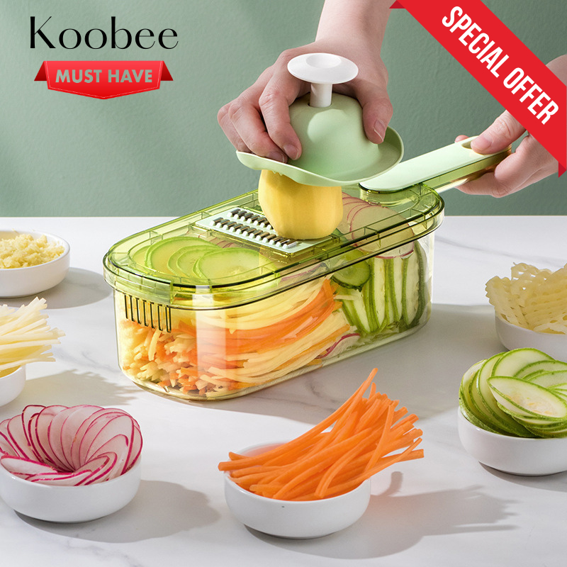 Bộ Nạo Sợi Rau Củ Đa Năng KOOBEE 6 Lưỡi – Rổ Bào Rau Củ Cao Cấp Không ...