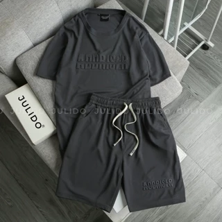 Bộ quần áo thể thao nam nữ JULIDO dập hình vân nổi ARES, chất liệu vải Waffle thoáng mát, thấm hút mồ hôi