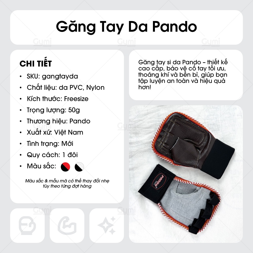 Găng Tay Da Pando - Găng Tay Si Nhập Trực Tiếp Từ Xưởng - Găng Tay Tập Gym Nam Nữ - PandoSi
