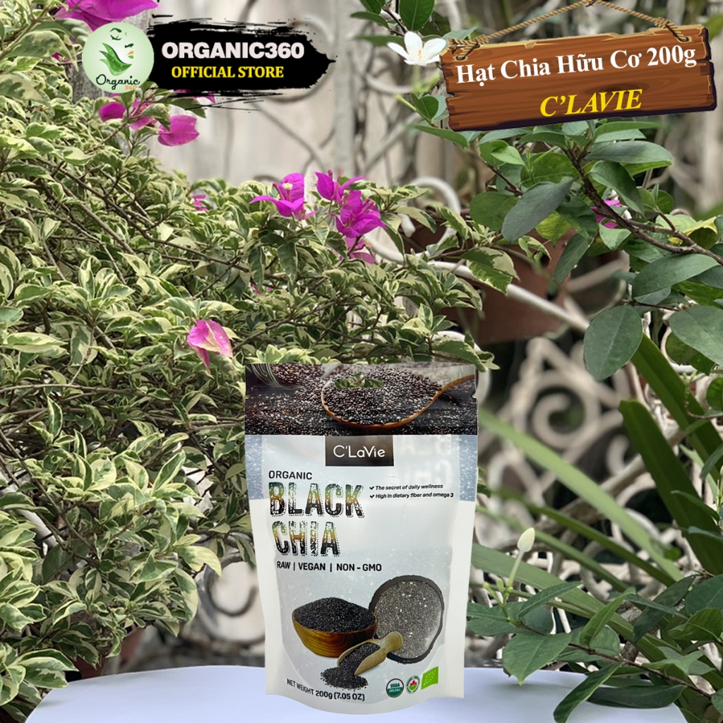 Ảnh Hạt Chia Hữu Cơ C’LAVIE 200g Organic Chia Seeds 1