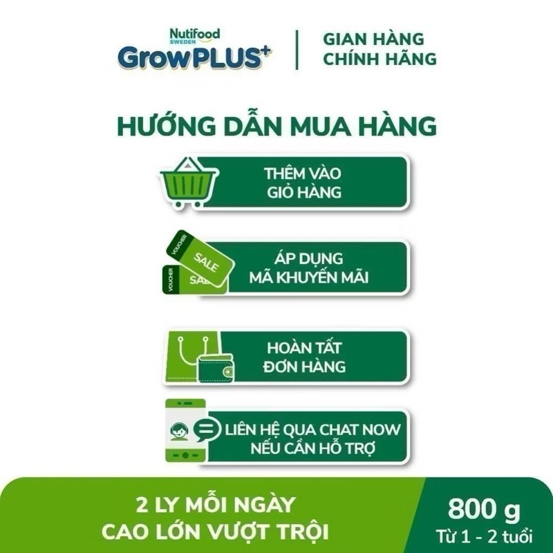 Sữa Bột Nutifood Sweden GrowPLUS+ Bạc Số 1 Lon 800g [Cao Lớn Vượt Trội]