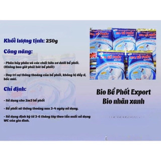 Men Vi Sinh Xử Lý Bể Phốt Bio 250g – Hỗ Trợ Chống Tắc Nghẽn Và Khử Mùi Hầm Cầu