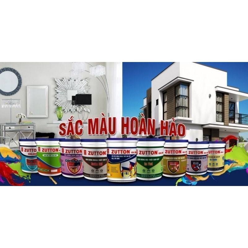 Sơn ngoại thất siêu bóng cao cấp, không bay màu, thùng 1 lít, bảng màu đẹp