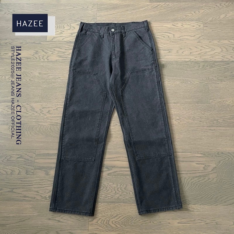 Quần jean dáng suông rộng Cargo pants nam nữ ống suông HAZEE phong cách boy phố