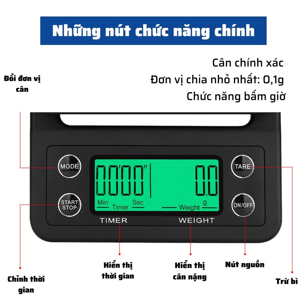 [Chính Hãng] Cân Điện Tử Cao Cấp MSK07, Độ Chính Xác Cao Tải Trọng 5kg Tiện Lợi Và Dễ Sử Dụng