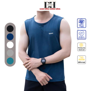 Áo thun ba lỗ nam DIHU công nghệ dệt kim thoáng khí phong cách thể thao Tanktop thấm hút mồ hôi co giãn chiều mát mẻ