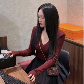 CÓ BIGSIZE 70kg - Áo thun cổ tim chất mát co dãn kiểu dáng basic dễ phối đồ A362