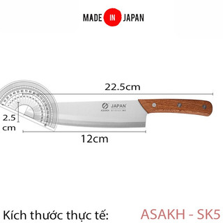 Dao Thái Thịt Cá Cao Cấp Nhật Bản ASAKH SK5 Siêu Sắc Bén, lưỡi không gỉ, cán gỗ siêu bền chắc cao cấp -HiLOGI