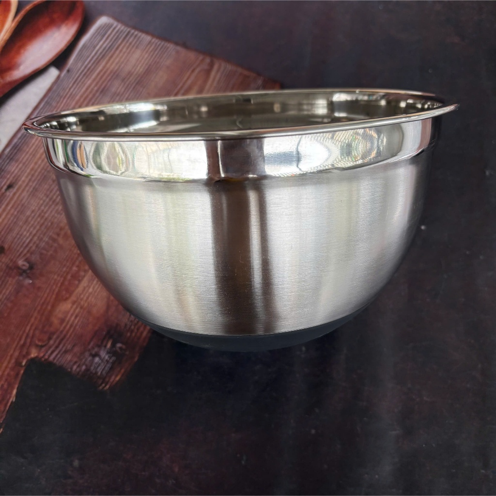 🥣Thau Trộn Bột/ Tô Đánh Trứng INOX loại dày đế Silicon chống trượt dùng làm bánh - DC212