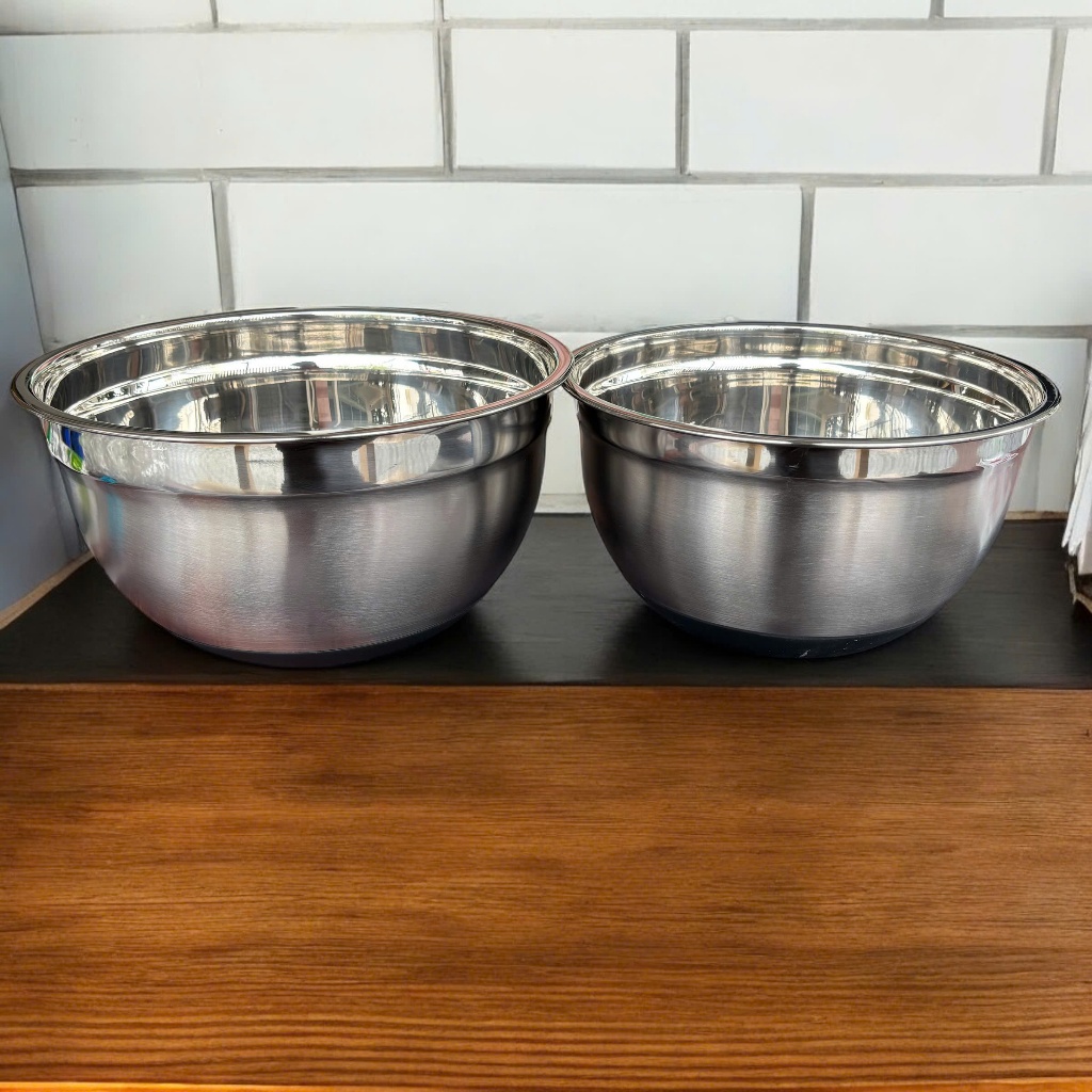 🥣Thau Trộn Bột/ Tô Đánh Trứng INOX loại dày đế Silicon chống trượt dùng làm bánh - DC212