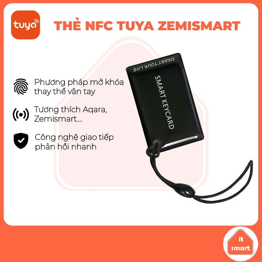 Thẻ NFC Zemismart tương thích khóa Aqara
