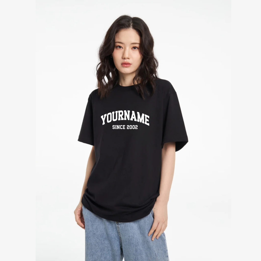 [ÁO THUN UNISEX IN TÊN] Áo T-Shirt Oversize In Tên Chất Liệu Cotton 100% 250gsm Không Xù+CÓ HỘP