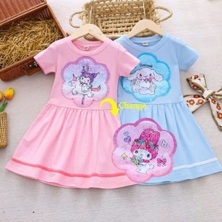 V19 Váy bé gái  kuromi,cinamoroll hot hit, đầm cho bé gái sz 10-30kg, váy cho bé gái mùa hè