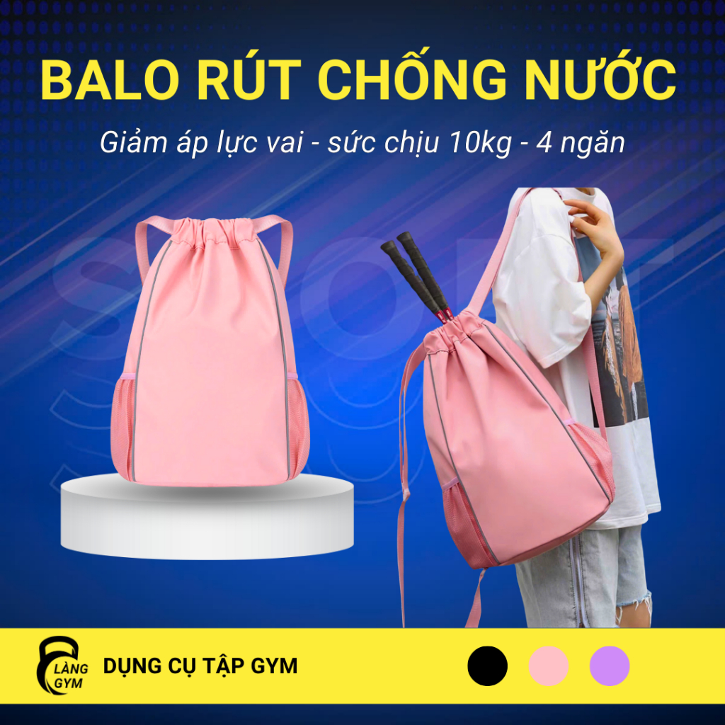 Balo dây rút thể thao TRƯỜNG SPORT thể thao nữ nhiều ngăn đựng chất ...