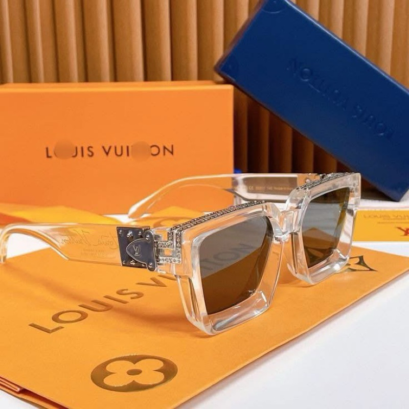 ⚡️[Hight Quality] Kính Mát Lu1s Vu11on 1.1 Millionaires SungLasses Light Black-Thiết Kế Gọng Trong Suốt Tag Bạc Full Box
