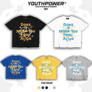 Áo Thun Big Boxy FEEL ALIVE YOUTHPOWER From Rộng Nam Nữ Cổ Tròn Chất Liệu Cotton In Lụa Local Brand