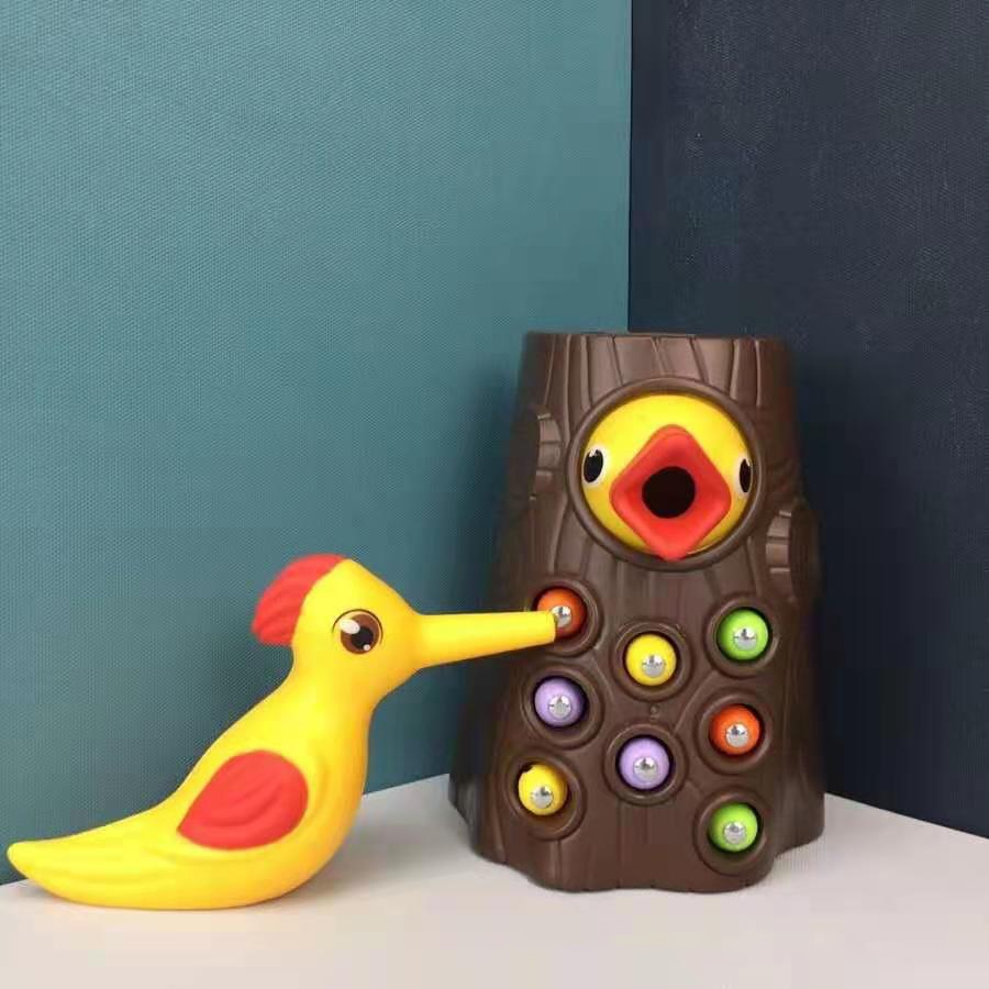 Đồ chơi giáo dục trẻ em thông minh - Bộ chim gõ kiến bắt sâu cho bé trai, bé gái phát triển trí tuệ montessori