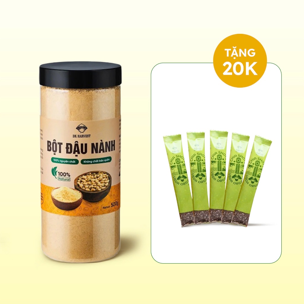 Ảnh Bột Đậu Nành DK Harvest, hạt đậu nành đã được rang chín, nguyên chất, không chất bảo quản - combo 1kg (2 hũ 500g) 3