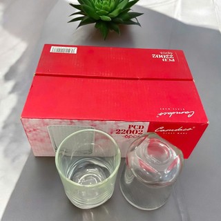 Bộ 6 Ly Thủy Tinh Bầu Lùn Góc Uống Trà Đá 225ml –  PCD22002 Cẩm Đạt