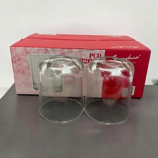 Bộ 6 Ly Thủy Tinh Bầu Lùn Góc Uống Trà Đá 225ml –  PCD22002 Cẩm Đạt
