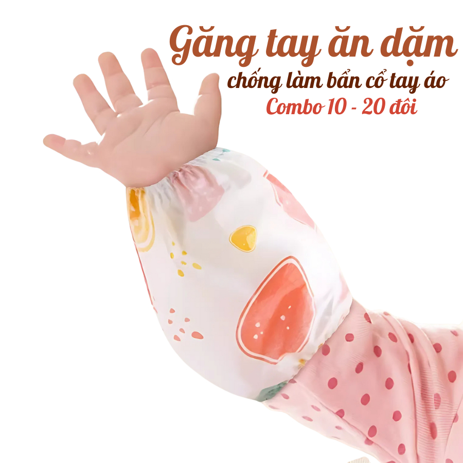 Găng Tay Ăn Dặm Cho Bé Chống Thấm Nước Không Làm Bẩn Cổ Tay Áo, Bao Ống Tay Cho Trẻ Em