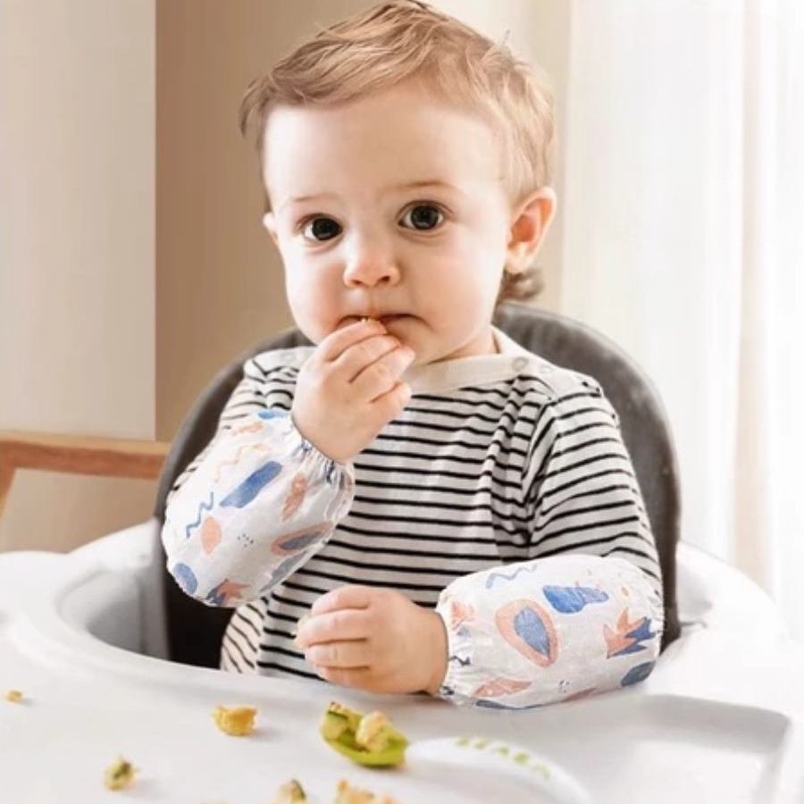 Găng Tay Ăn Dặm Cho Bé Chống Thấm Nước Không Làm Bẩn Cổ Tay Áo, Bao Ống Tay Cho Trẻ Em