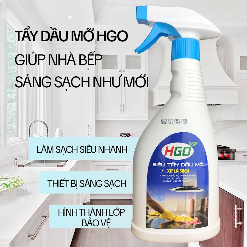 Ảnh Tẩy Dầu Mỡ Nhà Bếp HGO An Toàn Tiện Lợi Hiệu Quả 500ml 2