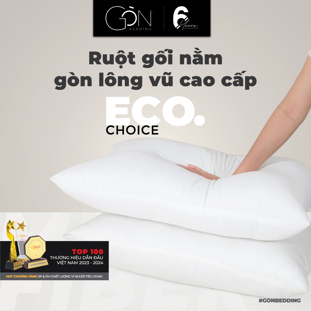 Ảnh Ruột Gối Nằm Gòn Bedding 50x70 cm (01 cái) - Gòn Lông Vũ / Gòn Bi 1