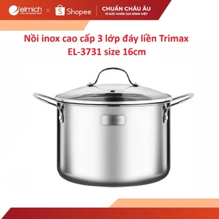 [LIFEMCMBP4 -12% đơn 250K] Nồi inox cao cấp 3 lớp đáy liền Trimax EL-3731 size 16cm