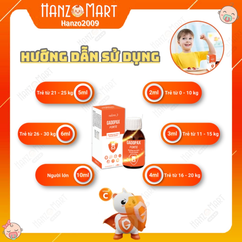 Gadopax forte tăng đề kháng vượt trội hỗ trợ tăng cường sức đề kháng của cơ thể cho bé (chai 100mL)
