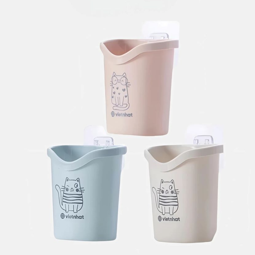 [Top Value] Cốc Dán Tường Nhựa Việt Nhật NH463 Cắm Bàn Chải, Kem Đánh Răng, 1 Cốc Dán Có Lỗ Thoát Nước (6370)