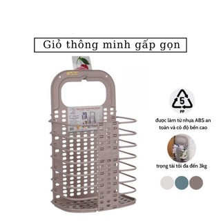 Giỏ đựng đồ gấp gọn thông minh Việt Nhật  , giỏ treo tường đựng quần áo đồ dùng nhà tắm 3379
