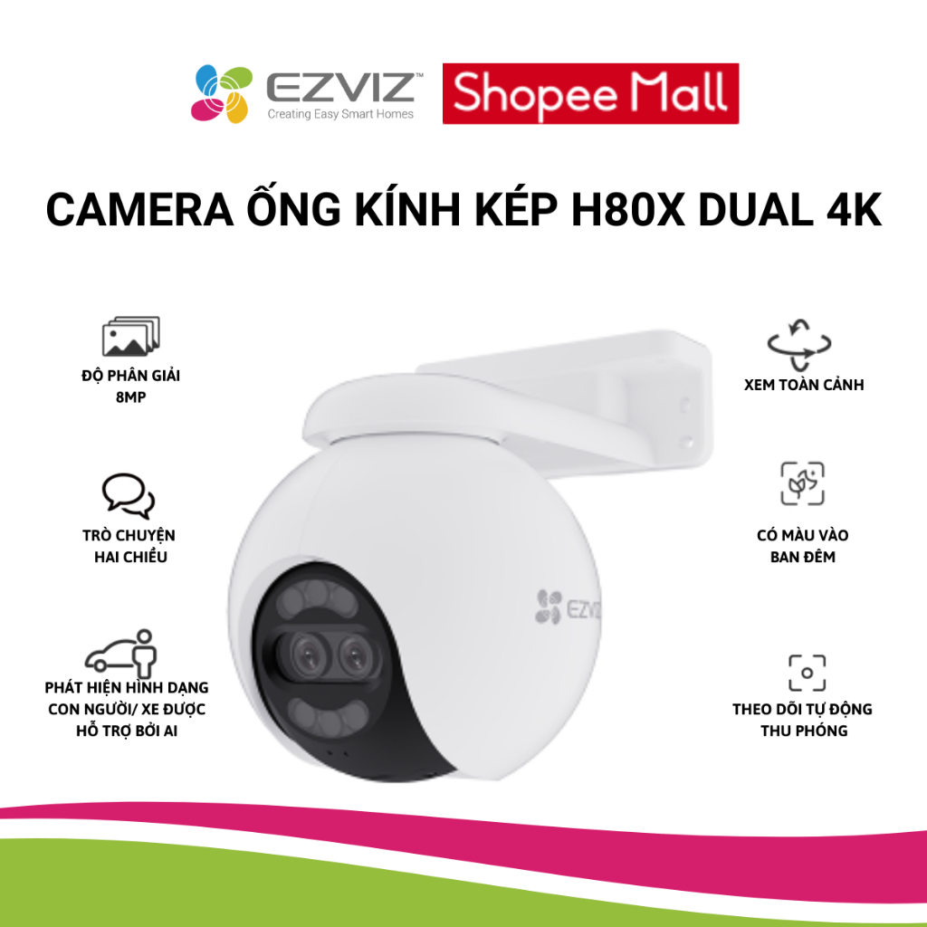 Camera EZVIZ H80x Dual 4K 8MP Khẩu độ lớn Full Color Ánh Sáng Siêu Nhạy ...