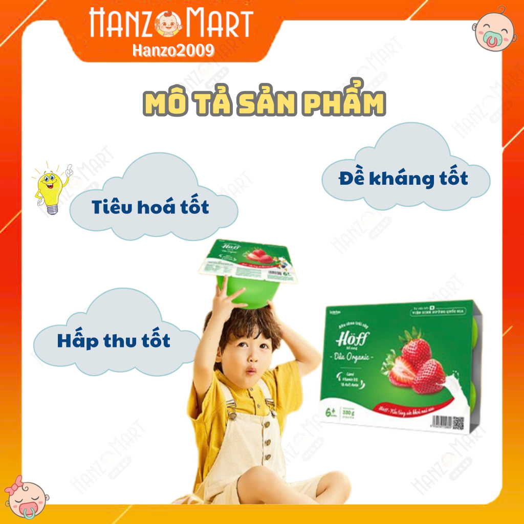 Sữa chua trái cây HOFF - vị dâu (lốc 6 hộp * 55gr) - hanzo2009