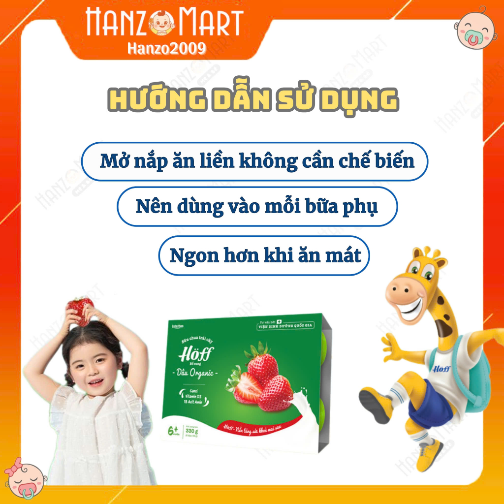 Sữa chua trái cây HOFF - vị dâu (lốc 6 hộp * 55gr) - hanzo2009