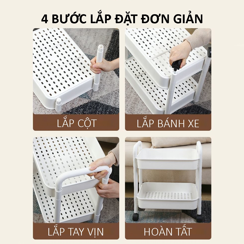 Giá đựng đồ đa năng, đựng đồ mỹ phẩm, nhà bếp cứng cáp dễ di chuyển, chịu lực tốt, dễ lắp đặt