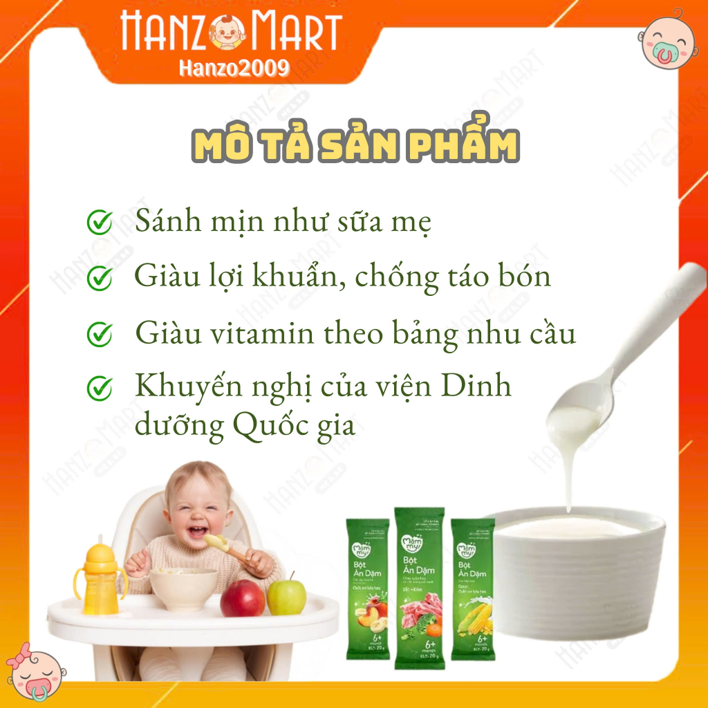 Bột ăn dặm Mămmy bổ sung dinh dưỡng, tăng cân cho bé cho trẻ từ 6 tháng tuổi có đủ vị - hanzo2009