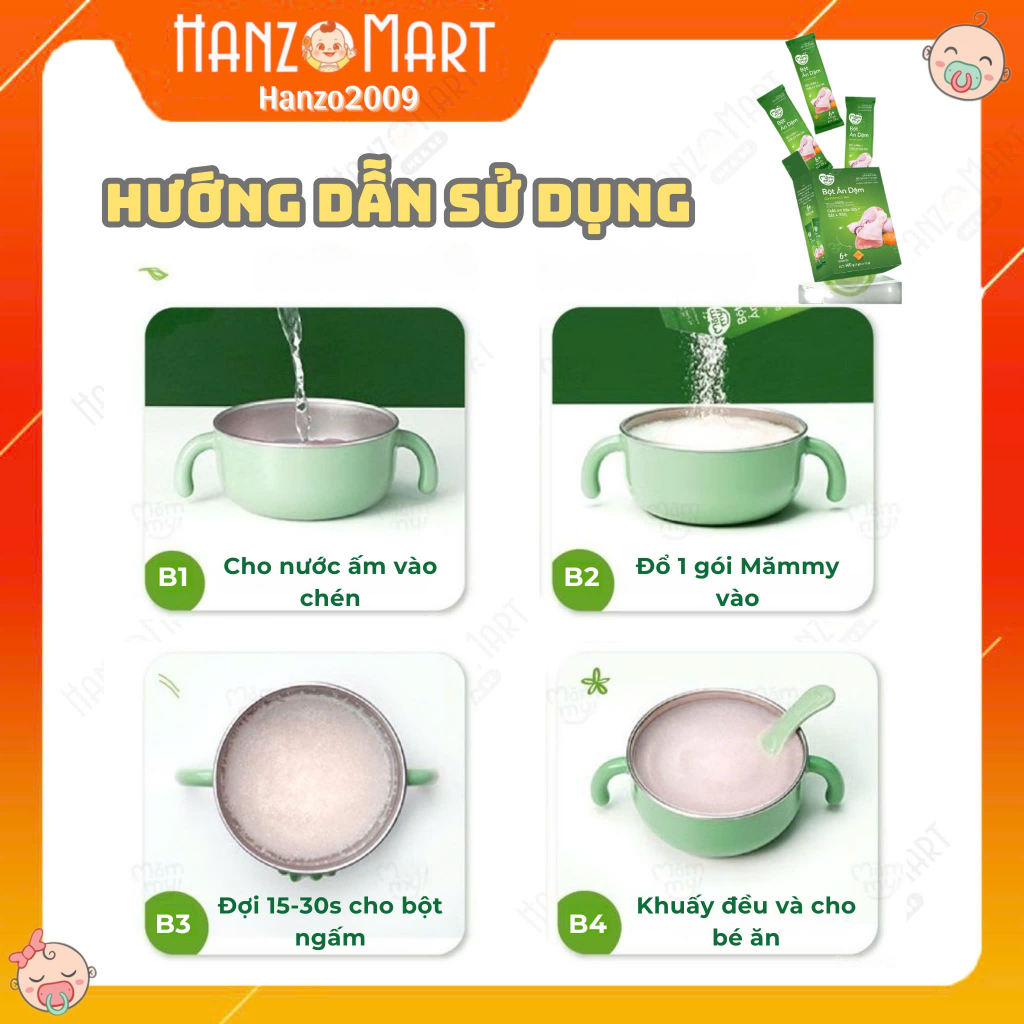 Bột ăn dặm Mămmy bổ sung dinh dưỡng, tăng cân cho bé cho trẻ từ 6 tháng tuổi có đủ vị - hanzo2009