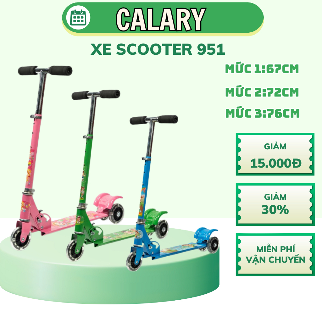 Ảnh Xe Trượt Scooter Cougar 951 CENTOSY Chính Hãng Dành Cho Trẻ Em, Có 3 Bánh Phát Sáng, Điều Chỉnh Được Chiều Cao 1