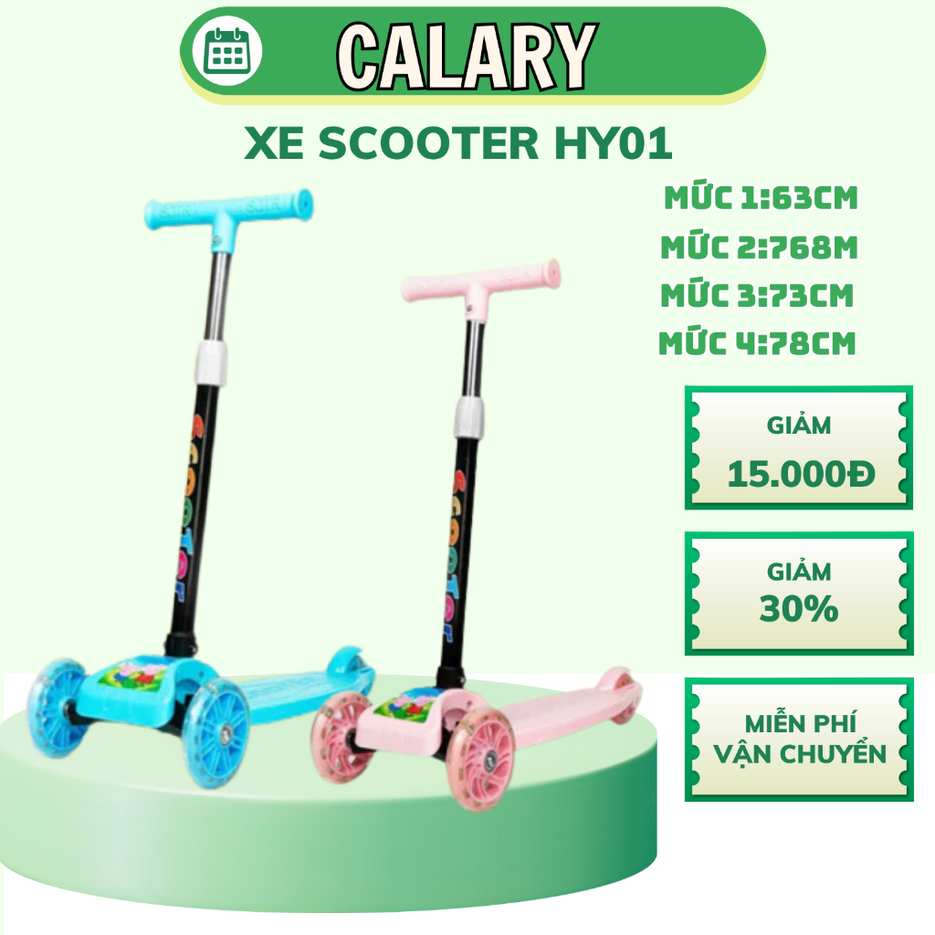 Ảnh Xe Scooter Cho Bé Cougar-HY01[Centosy] Họa Tiết Ngộ Nghĩnh, Bánh Có Đèn Phát Sáng 1