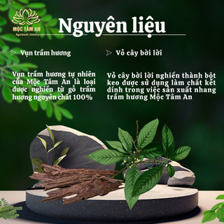 Nụ trầm hương cao cấp Mộc Tâm An, nhang sạch, xông nhà, văn phòng hộp 35 nụ - Loại CAO CẤP THƯỢNG HẠNG