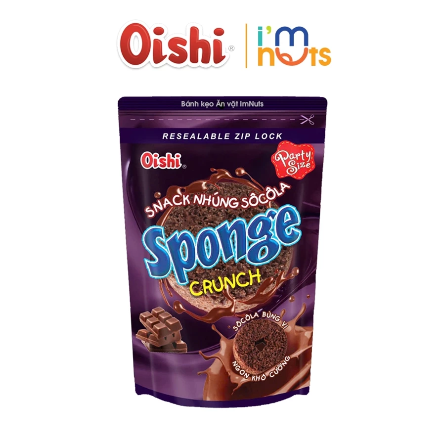 Snack nhúng socola Sponge Crunch Oishi 80g