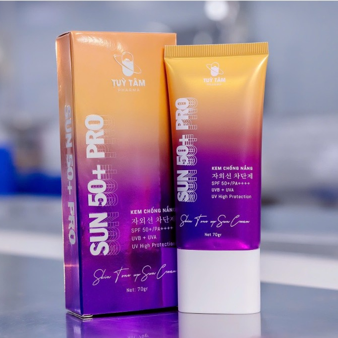 Kem chống nắng dưỡng da Tùy Tâm - Sunscreen 24h da mặt 70ml SPF 50+ PRO  dưỡng ẩm và làm mịn da - Tùy Tâm pharma