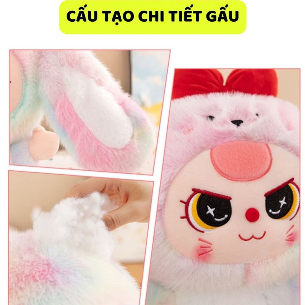 Gấu bông bé Ba thỏ tai cụp dễ thương bé Ba thỏ 1000% chất liệu vải lông thỏ cao cấp