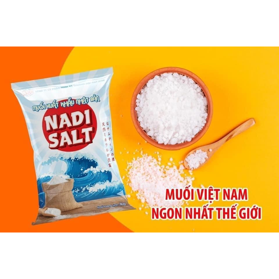 Muối biển thô Nadi Salt xuất Nhật 1kg muối khoáng Raw Sea Salt Muối Nam Định NSC